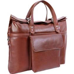 McKlein Edgefield | 17” Leather Roll-Top Laptop Briefcase - Brown